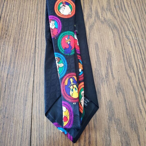 Loony Tunes Mania 90's Character Black 4 Inch Wide Necktie - Picture 2 of 4